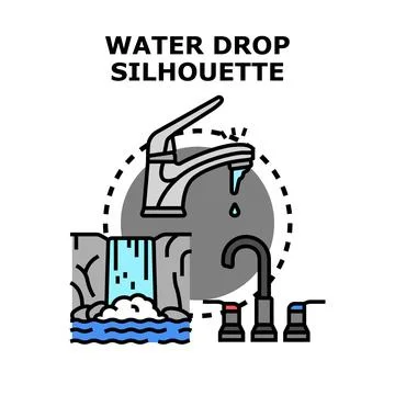Water drop conservation saving clean liquid resources Stock Illustration