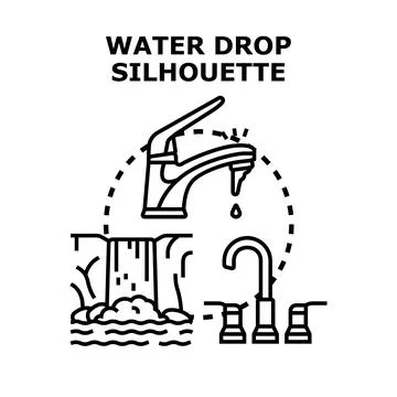 Water drop conservation saving clean liquid resources Stock Illustration