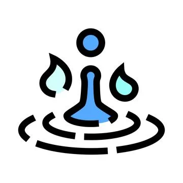 Water drop creating ripple splash icon Stock Illustration