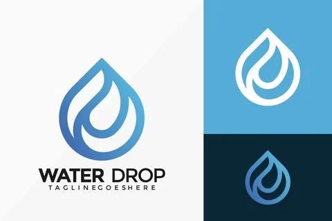 Water Drop Creative Logo Vector Design. Abstract emblem, designs concept, log Illustrazione stock