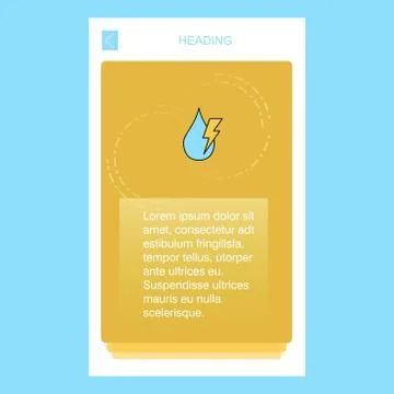 Water drop with current mobile vertical banner design design. Vector Ilustración de archivo