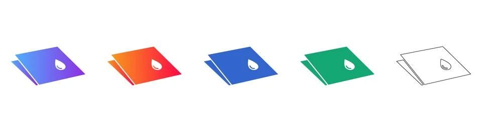Water Drop Document Icon Set Vector Illustrazione stock