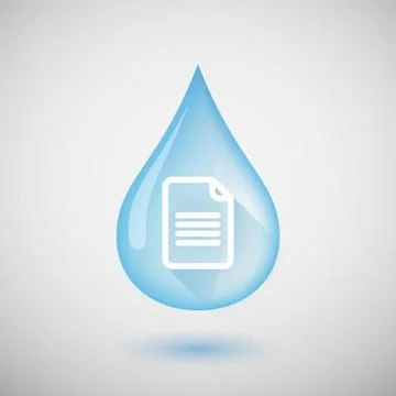 Water drop with a document Stock Illustration