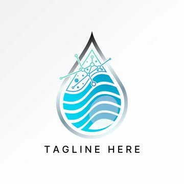 Water drop dot tech with wave pattern developer nature energy business liquid Stock Illustration