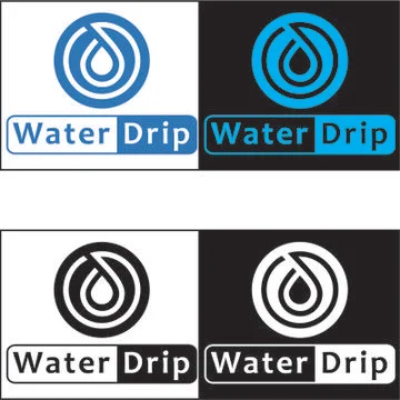 Water Drop (Drip) logo Illustrazione stock