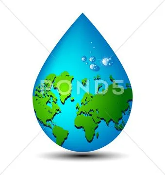 Water drop earth ecology concept Stock Illustration