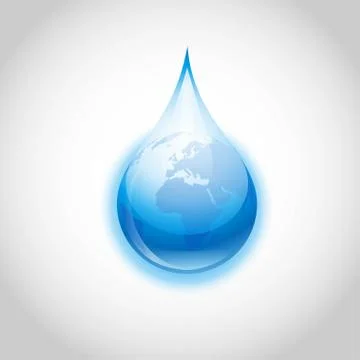 Water Drop with Earth Stock Illustration