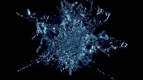 Water drop explosion on black Stock Footage 44732134