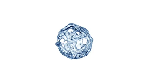 Water drop explosion on white background Stock Footage 64373065
