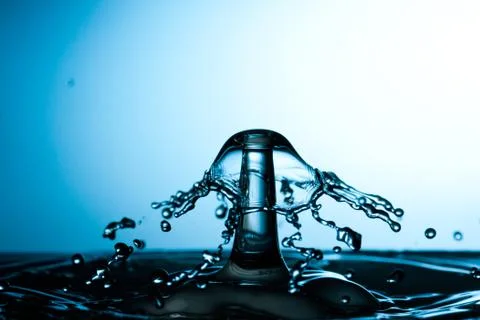 Water drop falling and colliding 스톡 사진