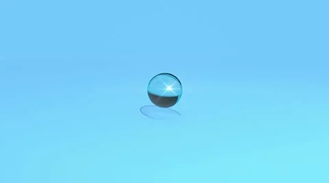 Water drop falling on blue background and splashing in slow motion. Stock-Footage 20632161