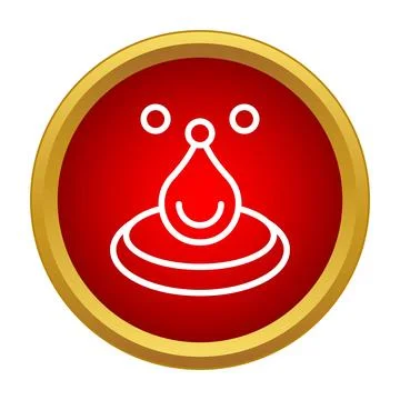 Water drop falling into fluid creating ripple icon Stock Illustration