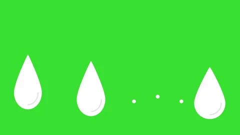 Water Drop Falling Icon on green screen motion graphics animation (Chroma key) Stock Footage 320928496