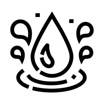 Water drop falling icon symbolizing liquid purity and freshness Stock Illustration