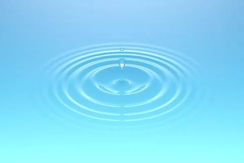 Water drop falling into water surface Illustrazione stock