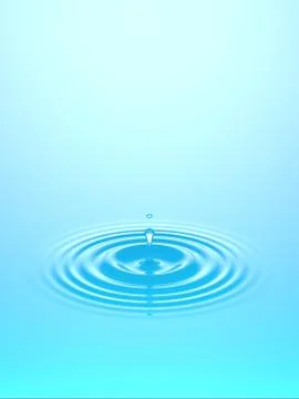 Water drop falling into water surface Stock Illustration