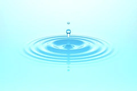 Water drop falling into water surface Stock Illustration