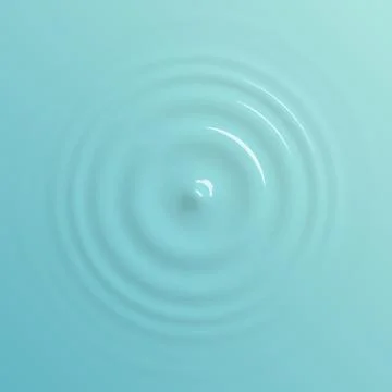 Water drop falling on water surface, top view background Stock Illustration