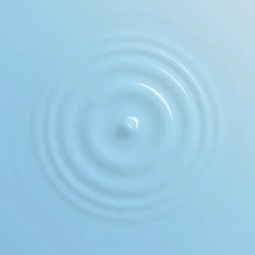 Water drop falling on water surface, top view background Stock Illustration