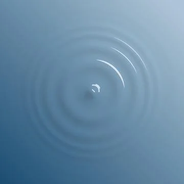 Water drop falling on water surface, top view background Stock Illustration