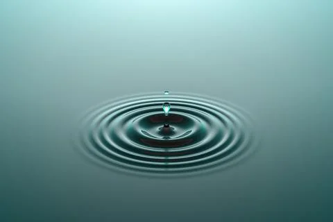 Water drop falling into water surface with ripples Stock Illustration