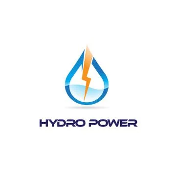 Water Drop With Fast Lighting Bolt Logo Sign Symbol Icon Stock Illustration