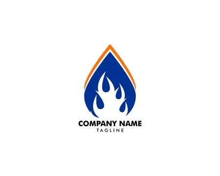 Water drop fire logo design template icon Stock Illustration