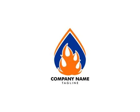 Water drop fire logo design template icon Stock Illustration