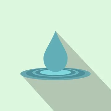 Water drop flat icon Stock Illustration