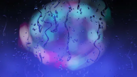 Water drop flow on a glass effect blur and bokeh glow of light background. Stock Footage 170642571