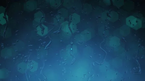 Water drop flow on a glass effect blur and bokeh glow of light background. Stock Footage 170642833