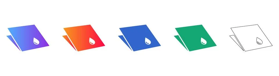 Water Drop Folder Icon Collection Stock Illustration