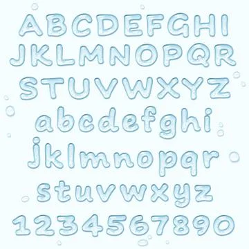 Water drop font Stock Illustration
