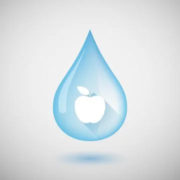 Water drop with a fruit Stock Illustration