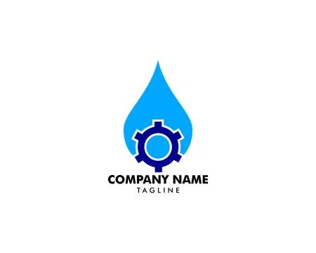 Water drop gear logo concept design Stock Illustration