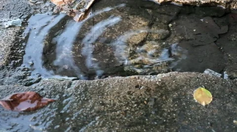 Water drop on the ground Video stock 40859375