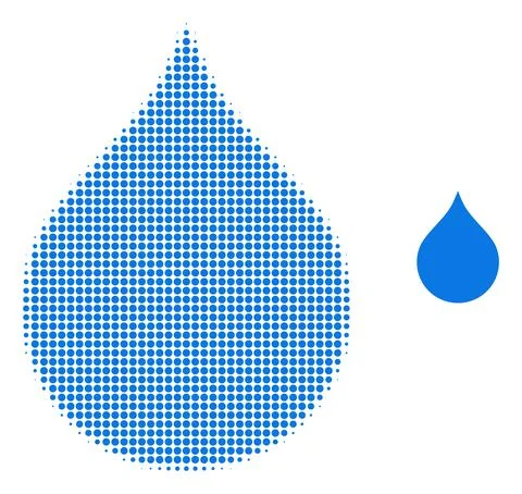 Water Drop Halftone Dot Icon 스톡 일러스트