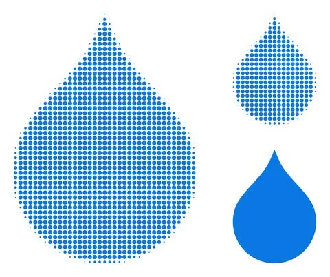 Water Drop Halftone Dotted Icon 스톡 일러스트