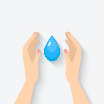 Water drop in hands symbol Stock-Illustration