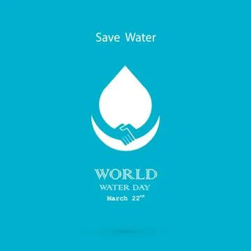 Water drop with handshake icon vector logo design template.World Water Day .. Stock Illustration