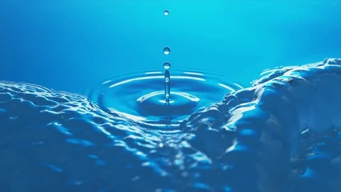 Water Drop hits Water Surface in Slow Motion  then it's beeing washed away. Stock-Footage 84090535