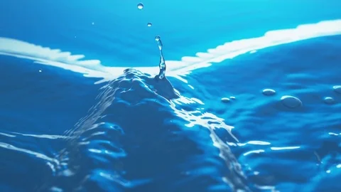 Water Drop hits Water Surface in Slow Motion  then it's beeing washed away by Stock Footage 84090554
