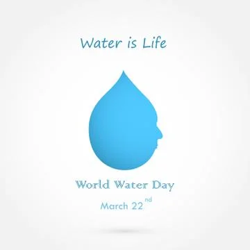 Water drop with human face vector logo design and Water is Life concept.Wor.. Stock Illustration