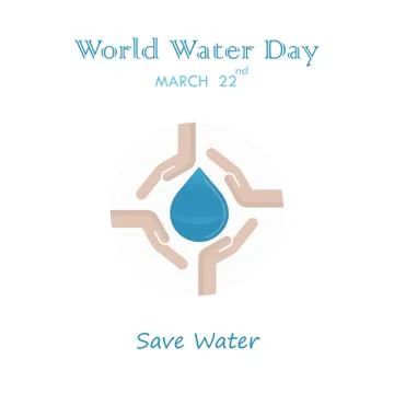 Water drop with human hand icon vector logo design template.World Water Day.. Stock Illustration