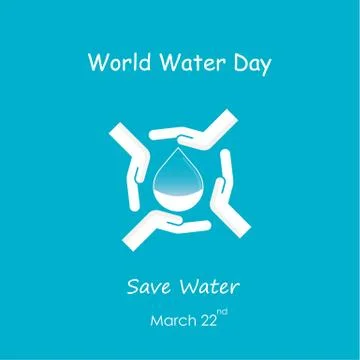 Water drop with human hand vector logo design template.World Water Day icon.. Stock Illustration