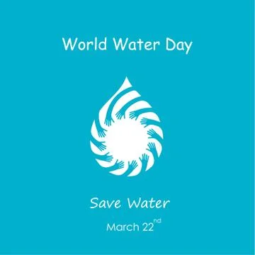 Water drop with human hand vector logo design template.World Water Day icon.. Stock Illustration