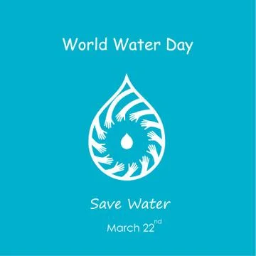 Water drop with human hand vector logo design template.World Water Day icon.. Stock Illustration
