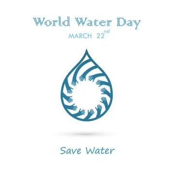 Water drop with human hand vector logo design template.World Water Day icon.. Stock Illustration