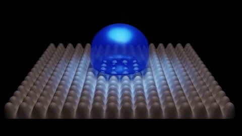 Water drop on hydrophobic surface 3d animation render Stock Footage 211223923