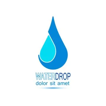 Water Drop Icon. Aqua logo. The symbol of the life. Vector. Stock Illustration
